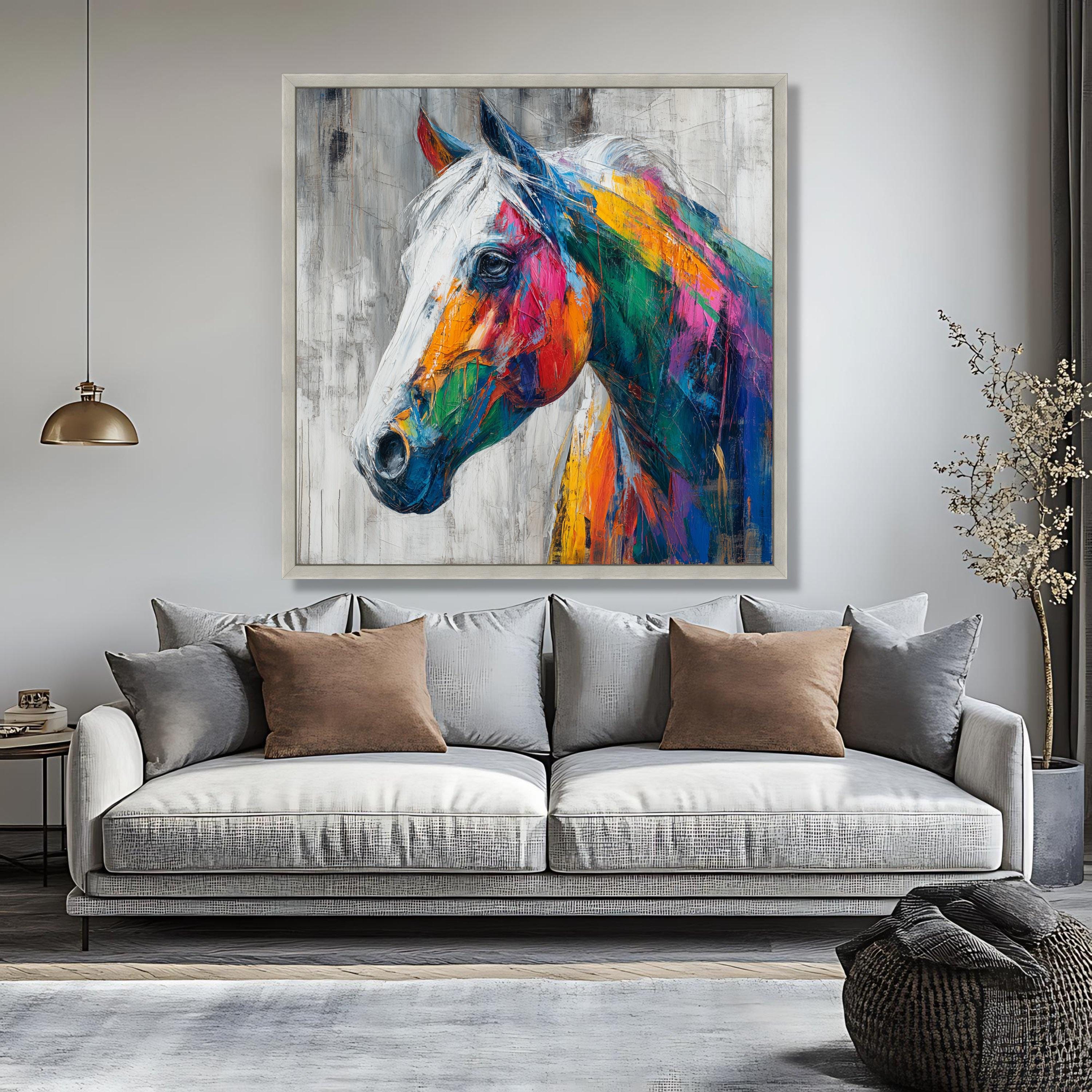 Colorful Abstract Horse Portrait, Ready to Hang Canvas Art - Etsy