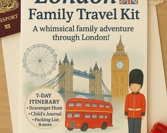 14 Page London Family Travel Kit | Printable Kids Travel Activities | 7-Day Itinerary, Scavenger Hunt, Journal, Packing List & more!
