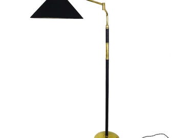 Luxury Modern Floor Lamp – Brass & Black Finish