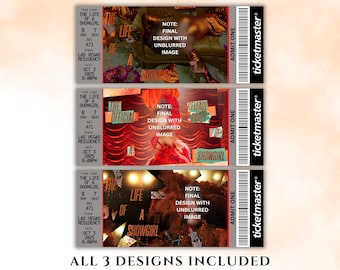 Biglietto Showgirl modificabile, biglietto concerto Showgirl, biglietto regalo modificabile, biglietto souvenir stampabile da collezione, biglietto personalizzato, personalizzato