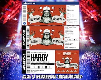 Hardy bearbeitbares Konzertticket, Hardy the Country Country Tour, Erinnerungsstücke Überraschungsgeschenk, digitaler Download, Hardy Konzertkarte