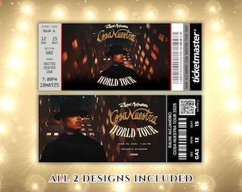 Biglietto per il concerto personalizzato del tour Rauw Alejandro Cosa Nuestra, tour personalizzato Rauw Alejandro Cosa Nuestra 2025, biglietto modificabile