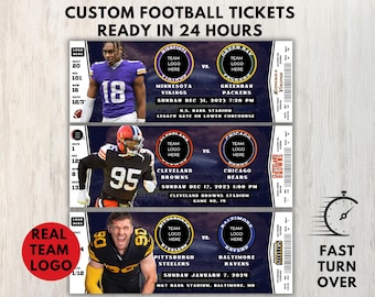 Biglietti per partite di football personalizzati, biglietti per partite di football personalizzati, biglietti regalo per partite di football universitario, biglietti a sorpresa per partite di football, biglietti per eventi sportivi