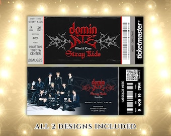 Biglietto personalizzato per il concerto DominATE degli Stray Kids, DominATE World Tour in Nord America, Stray Kids Kpop, Stray Kids, SKZ alben, DominATE