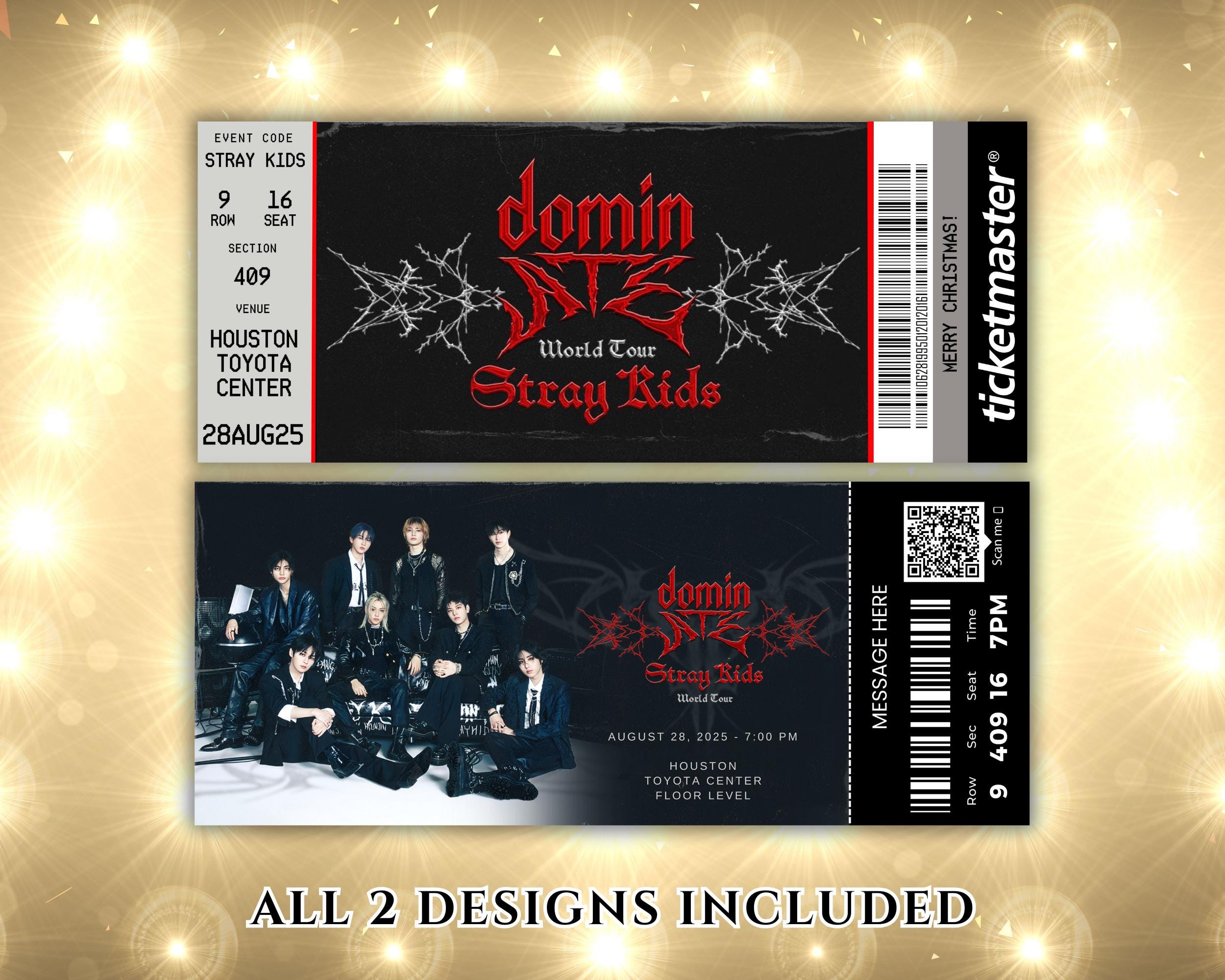 Personalized Stray Kids Dominate Concert Ticket, Dominate World