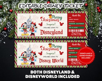 Bearbeitbares Disneyland-Eintrittskarte, Disneyworld-Eintrittskarte, Überraschungskarte bearbeitbar, Freizeitparkkarte, Überraschungskartengeschenk, Sofortdownload