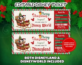 Bearbeitbares Disneyland-Eintrittskarte, Disneyworld-Eintrittskarte, Überraschungskarte bearbeitbar, Freizeitparkkarte, Überraschungskartengeschenk, Sofortdownload