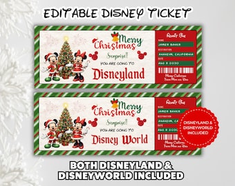 Bearbeitbares Disneyland-Eintrittskarte, Disneyworld-Eintrittskarte, Überraschungskarte bearbeitbar, Freizeitparkkarte, Überraschungskartengeschenk, Sofortdownload