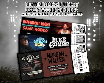 Biglietti per concerti personalizzati, biglietti stampabili, biglietti per concerti digitali personalizzati, souvenir, regalo a sorpresa per le feste, regalo di anniversario