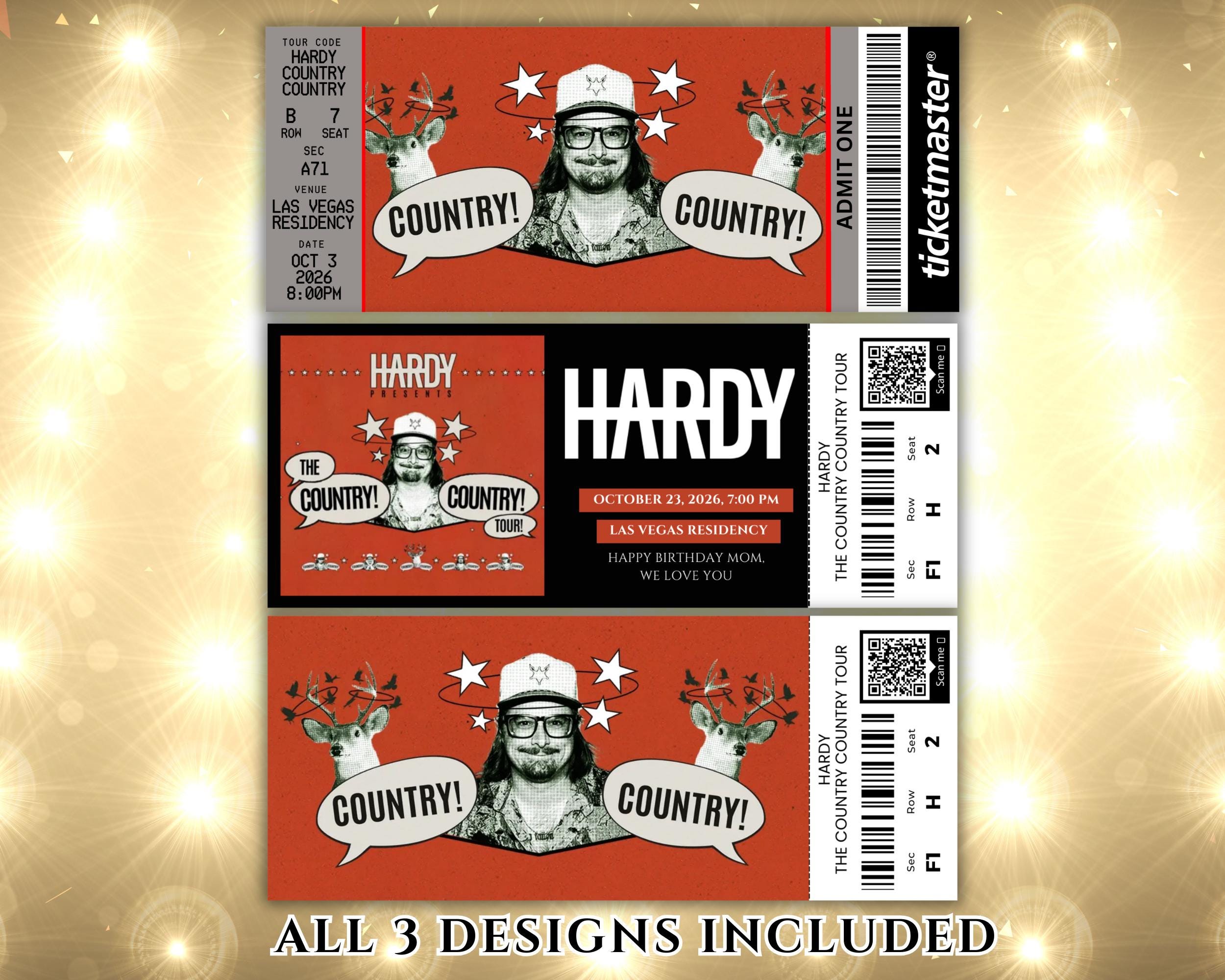 Hardy Editable Concert Ticket, Hardy the Country Country Tour