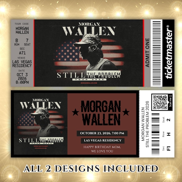 Printable Concert Ticket Wallen Etsy
