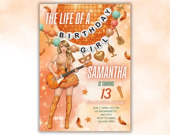 Invito a una festa di compleanno, invito a una festa di compleanno, invito a una festa di compleanno, modello personalizzato Canva