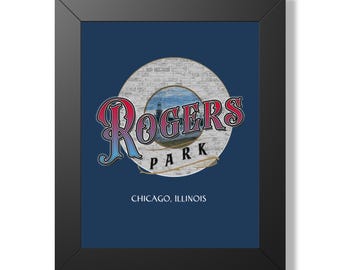 Rogers Park Chicago Framed Poster, Lighthouse and Northernmost Neighborhood Vintage Wall Art Gift