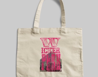 Wicker Park Chicago Tote Bag, Organic Cotton Flat Iron Building and Neighborhood Arts Carryall