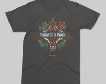 Brighton Park Chicago T-Shirt, Organic Cotton Rail Junction and Mexican Heritage Neighborhood Tee