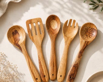 Set di cucchiai da cucina in legno di alta qualità