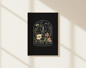 Pressed Flower Botanical Print |  Digital Download | Gifts For Her | Nature Artwork | Printable Cottagecore Decor  |  Wall Art