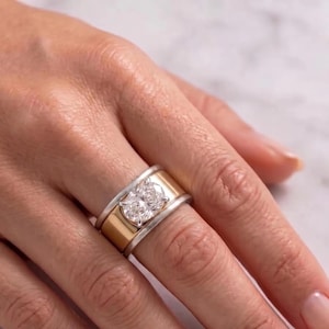 Oval Moissanite Oura Band Cover, Gold Plated Sterling Silver Stackable Ring, Minimal Smart Ring Guard, Gift for He