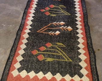 Kilim Rug, Handwoven, Wool and Jute Rug Handmade, Kilim Dhurrie Rug, Traditional Indian jute Area rug