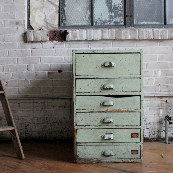 Industrial Scovill Green Set of Drawers, Number Two