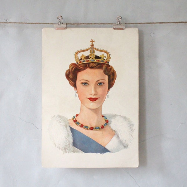 Q is for Queen : Extra Large Vintage Alphabet Flash Card