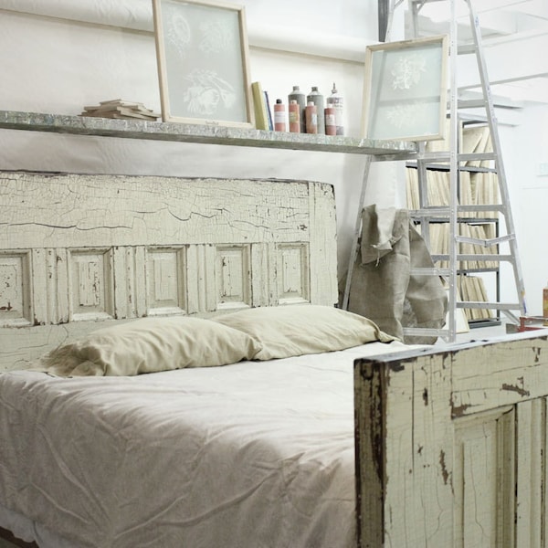 Queen-Sized Reclaimed Wooden Door Bed Frame