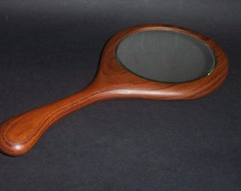 Exotic Wood Handmirror (Teak with 5" Bevel-Edge Mirror)