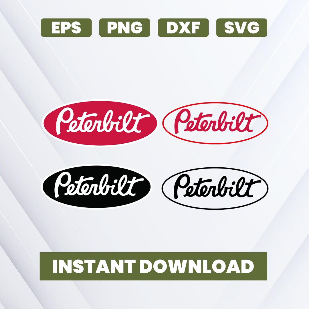 Peterbilt Logo SVG Bundle, Semi Truck Emblem, Big Rig Clipart (digital ...
