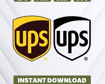 UPS Logo SVG Cut File, Shipping Company Vector Clipart (Instant Download - png, dxf, eps)