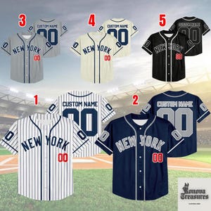 a collection of baseball jerseys, each with a unique custom name and number. The jerseys are arranged in a grid-like pattern, showcasing various designs and colors.
