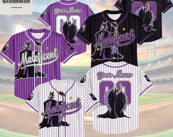 Personalized Maleficent Baseball Jersey, Disney Villains Jersey, Baseball Team Outfit, Sleeping Beauty Villain Shirt, Gift For Fans