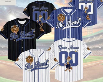 Personalized The Beast Baseball Jersey, Custom Beauty and the Beast Jersey Shirt, Magic Kingdom Outfit, Disney Family Gift