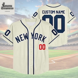 A baseball jersey with the New York team name and the number 00 displayed on it.