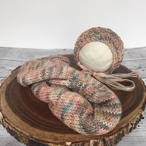 Newborn photo set,Newborn Bonnet,Newborn texture bonnet, Newborn knit wrap,Knit newborn set,knit newborn wrap