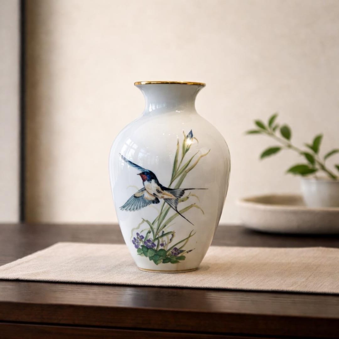 The Meadowland Bird Vase – Franklin Porcelain - Etsy UK
