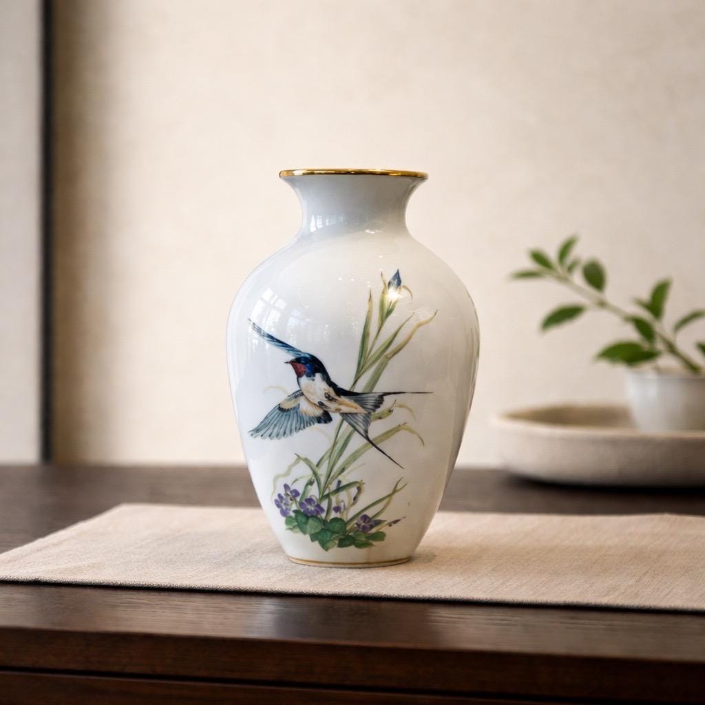The Meadowland Bird Vase – Franklin Porcelain - Etsy UK