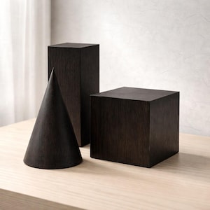 Sculptural Oak Wood Objects – Black Finish - LPG Monti