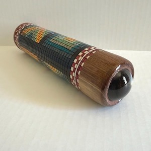 Wooden Teleidoscope with Glass Sphere, Poyography Barrel Design, 10-Inch Display Scope