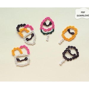 Clear, easy to follow Tatting Pattern, playful yummy Ice Cream, loving, happy Home Decor,  instruction for intermediate level as pdf-file