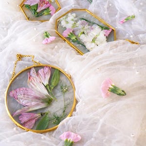 Custom Pressed Wedding Bouquet Frame Set | Gold Floating Flower Preservation