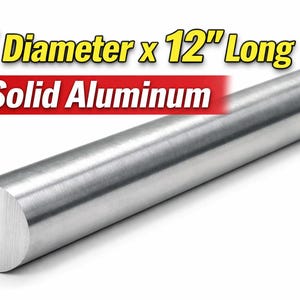 Barra di alluminio da 2 pollici di diametro x 12 pollici di lunghezza – Barra di alluminio tonda solida – Metallo lavorabile 6061 per CNC e tornio