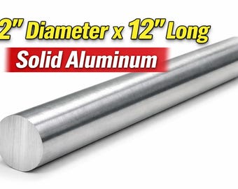 Varilla de aluminio macizo de 2 pulgadas de diámetro x 12 pulgadas de largo – Barra redonda de acero 6061