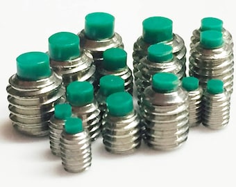 Tornillos prisioneros con punta de nailon, acero inoxidable 304 A2, paquete de 16