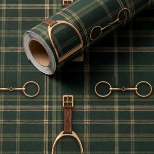 countryside equestrian wrapping paper luxury tartan gift wrap horse riding inspired wrapping paper classic heritage gift presentation