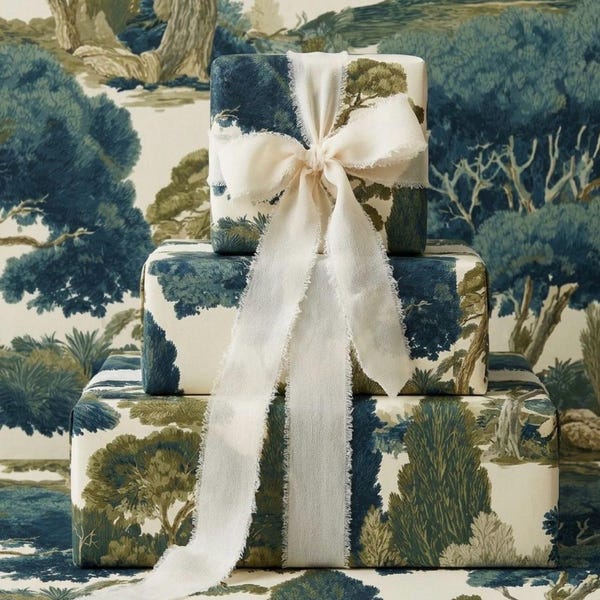 Bos Toile Cadeaupapier Luxe Bos Inpakpapier Vintage Botanisch Kerstcadeaupapier Erfgoed Natuur Inpakpapier