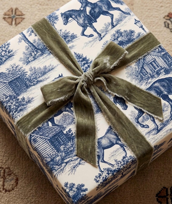 Heritage Toile Wrapping Paper Gift Wrap Old Money feminine gift Wrap Luxury brodal party Vintage Toile Print Premium Holiday Gift Wrap Roll