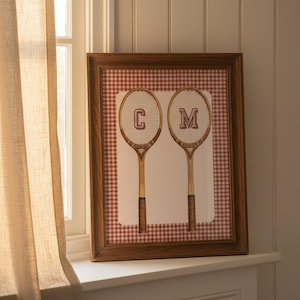heritage nursery wall art boys room tennis decor vintage racquet print preppy childrens room wall art classic interior nursery artwork personalised baby decor