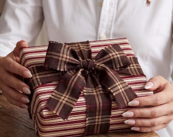 Vintage bordeauxrood gestreept inpakpapier Luxe cadeaupapier Klassieke cadeaupapier voor vrouw romantische verpakking Oud geld Elegant gestreept cadeaupapier