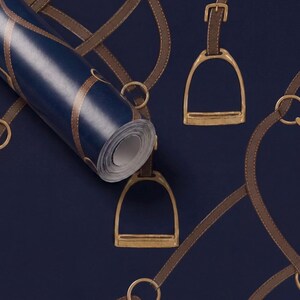 luxury horse tack gift wrap navy equestrian wrapping paper sophisticated navy gift wrap stirrup pattern wrapping paper elegant luxury wrapping paper classic polo inspired wrapping paper country club gift wrap luxury birthday wrap masculine luxury gift wrap equestrian style wrapping paper navy old money wrapping paper
