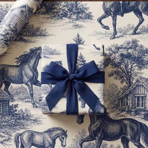 Heritage Toile Wrapping Paper Gift Wrap Old Money feminine gift Wrap Luxury brodal party Vintage Toile Print Premium Holiday Gift Wrap Roll image 5